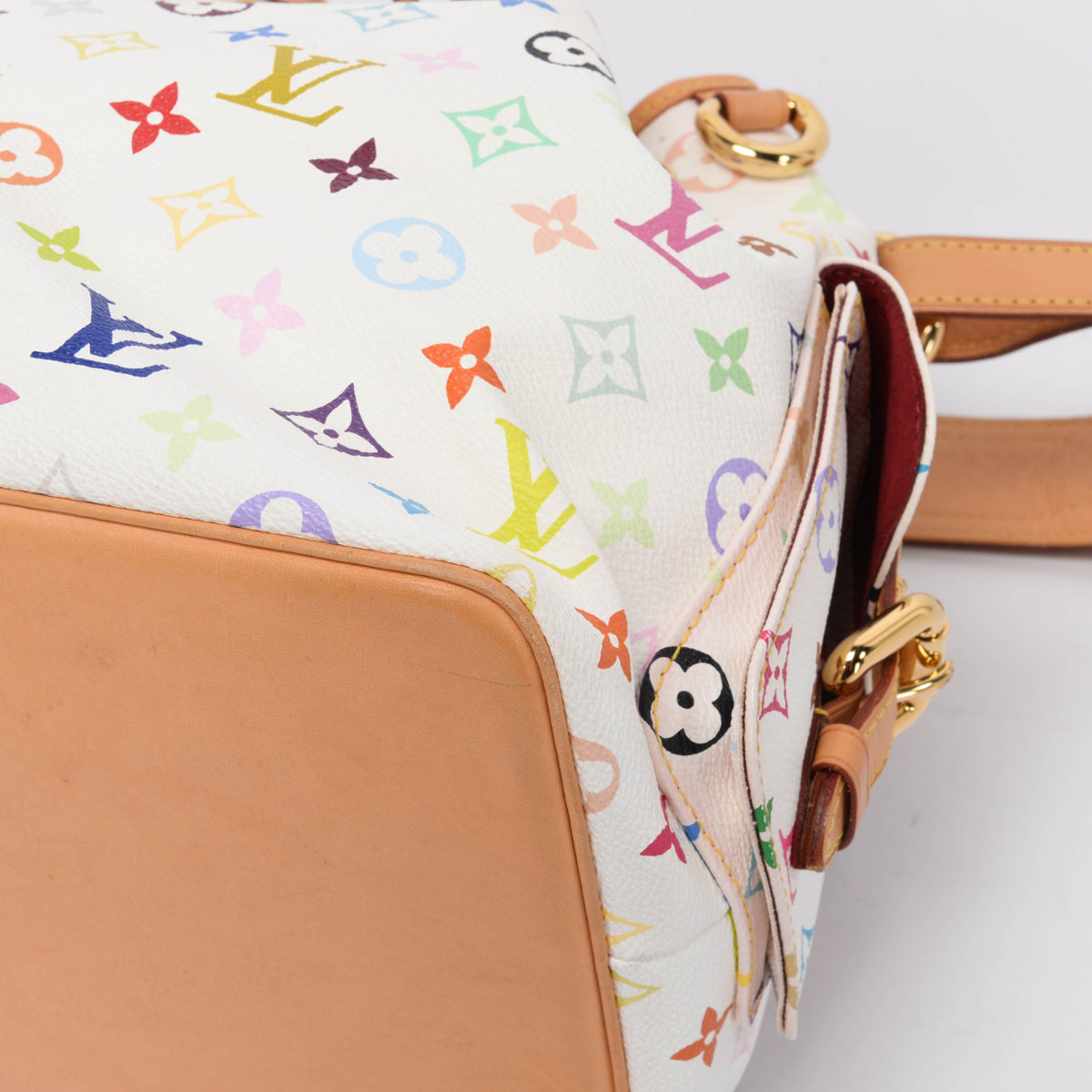 Louis Vuitton White Multicolore Monogram Petit Noe Bag