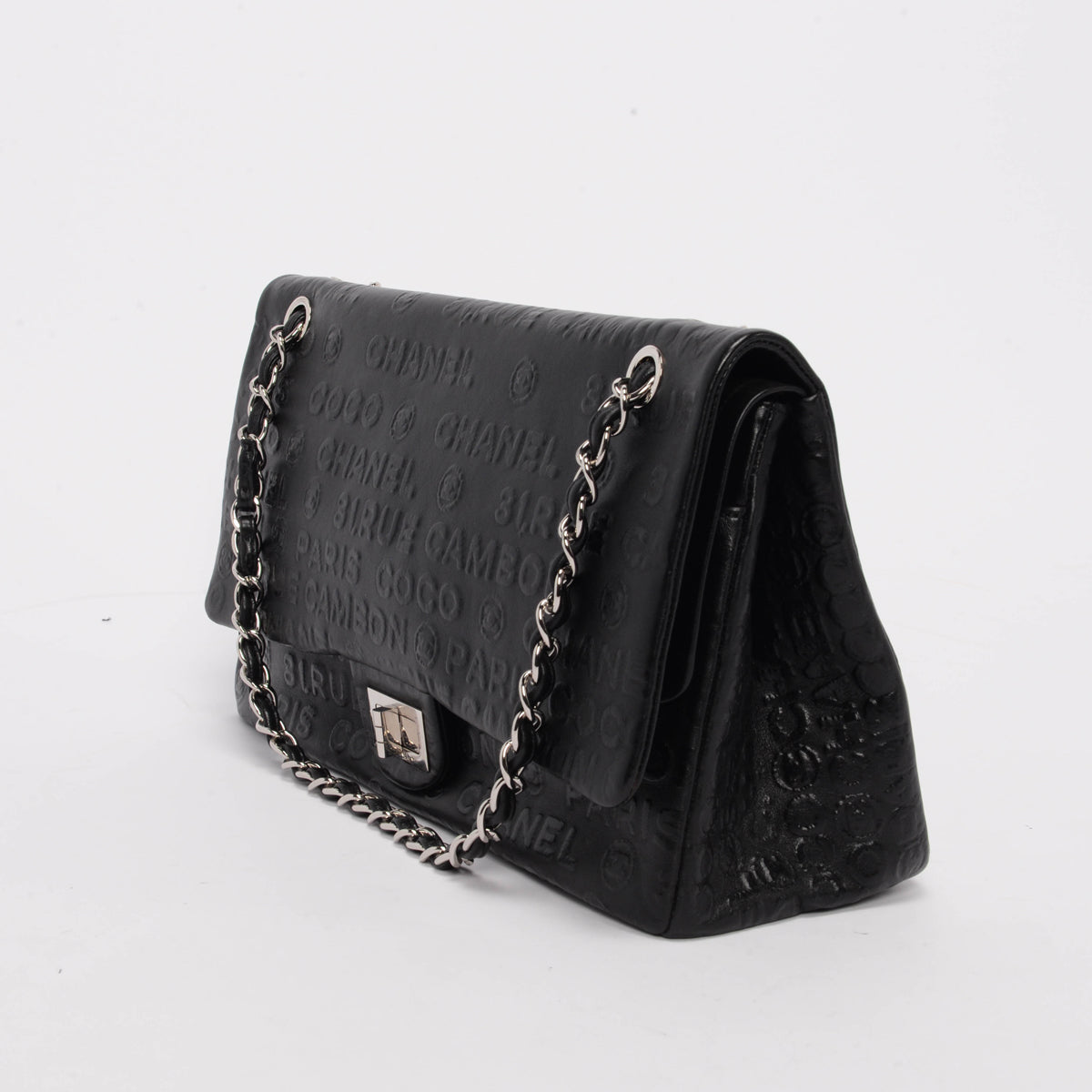 Chanel Black Unlimited Embossed Reissue 228 Flap Bag