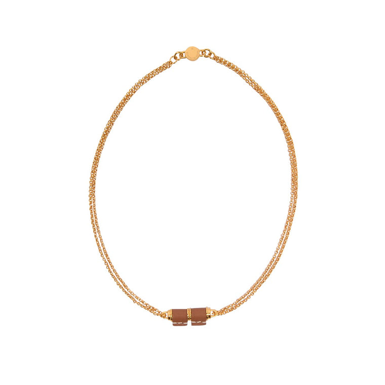 Hermes Gold Plated Charniere Small Model Necklace