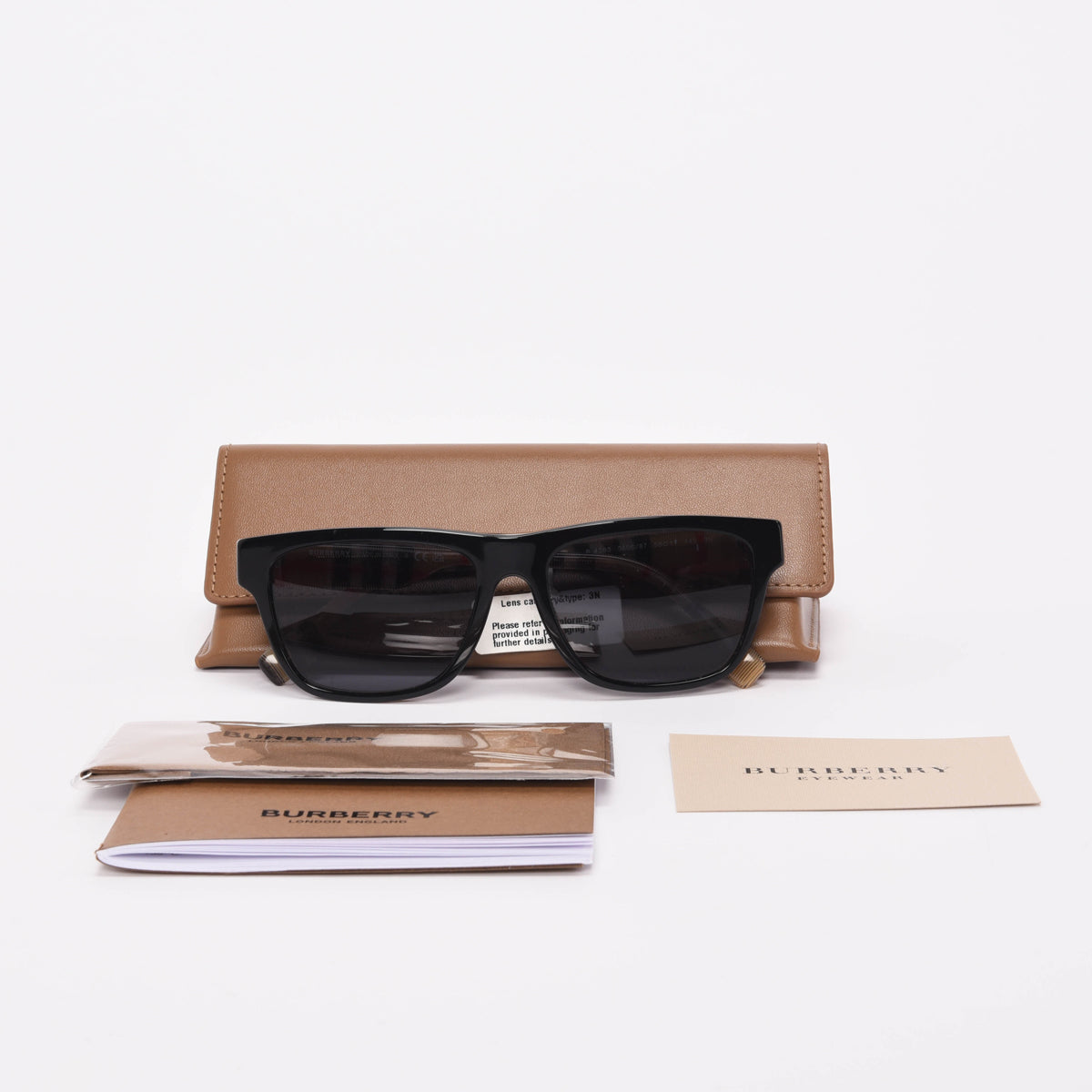 Burberry Black Check Square Sunglasses