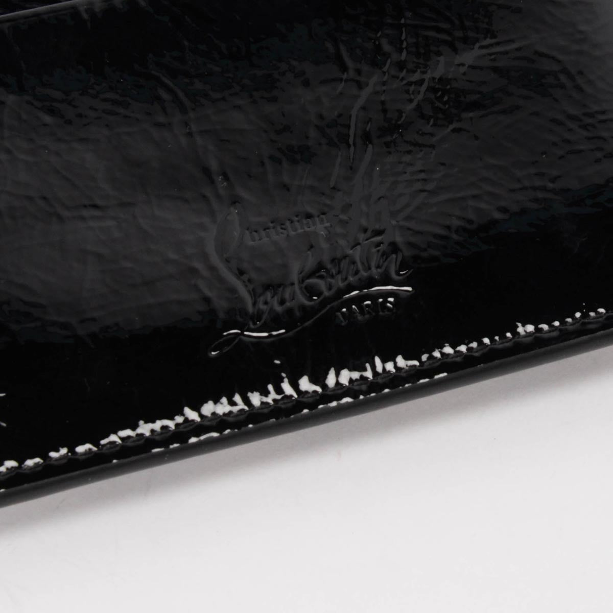 Christian Louboutin Black Patent Studded Card Holder