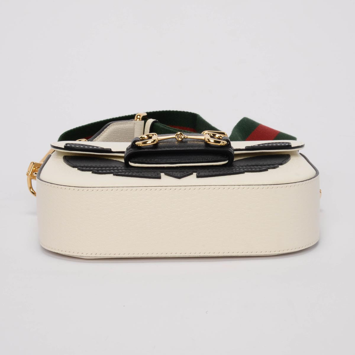Gucci x Adidas White Textured Dollar Calfskin Horsebit 1955 Mini Bag