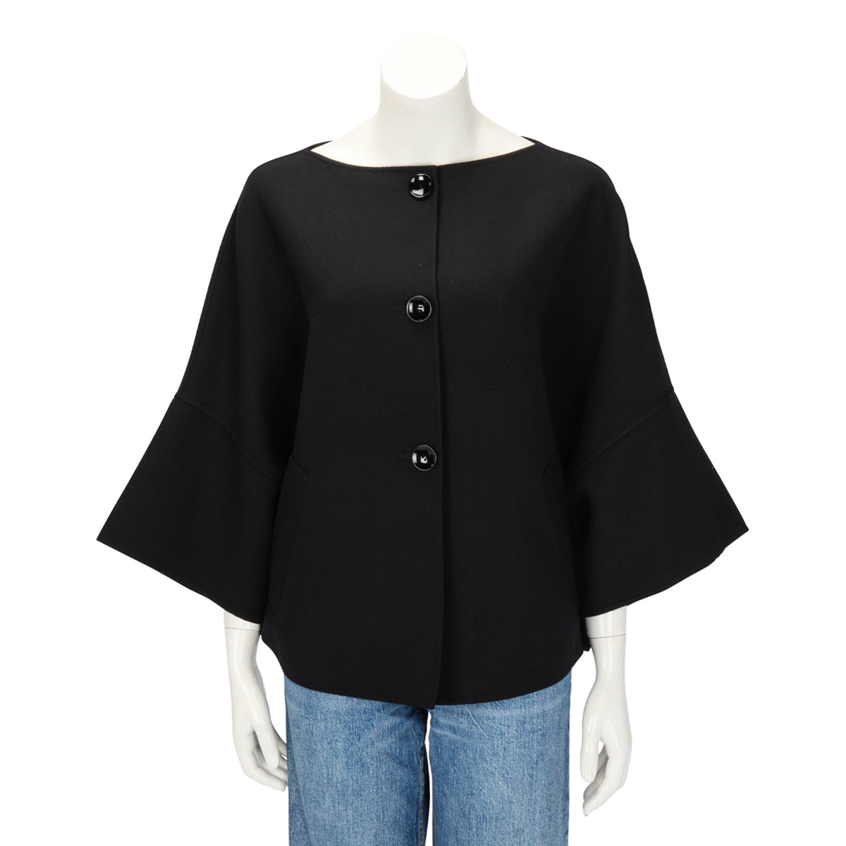 Max Mara Black Wool Relax Fit Jacket IT 38