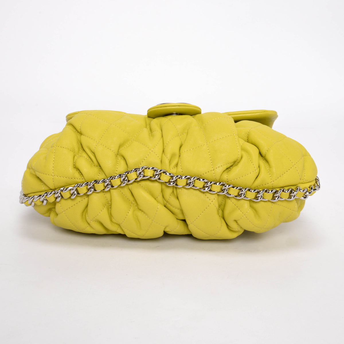Chanel Chartreuse Washed Lambskin Chain Around Bag