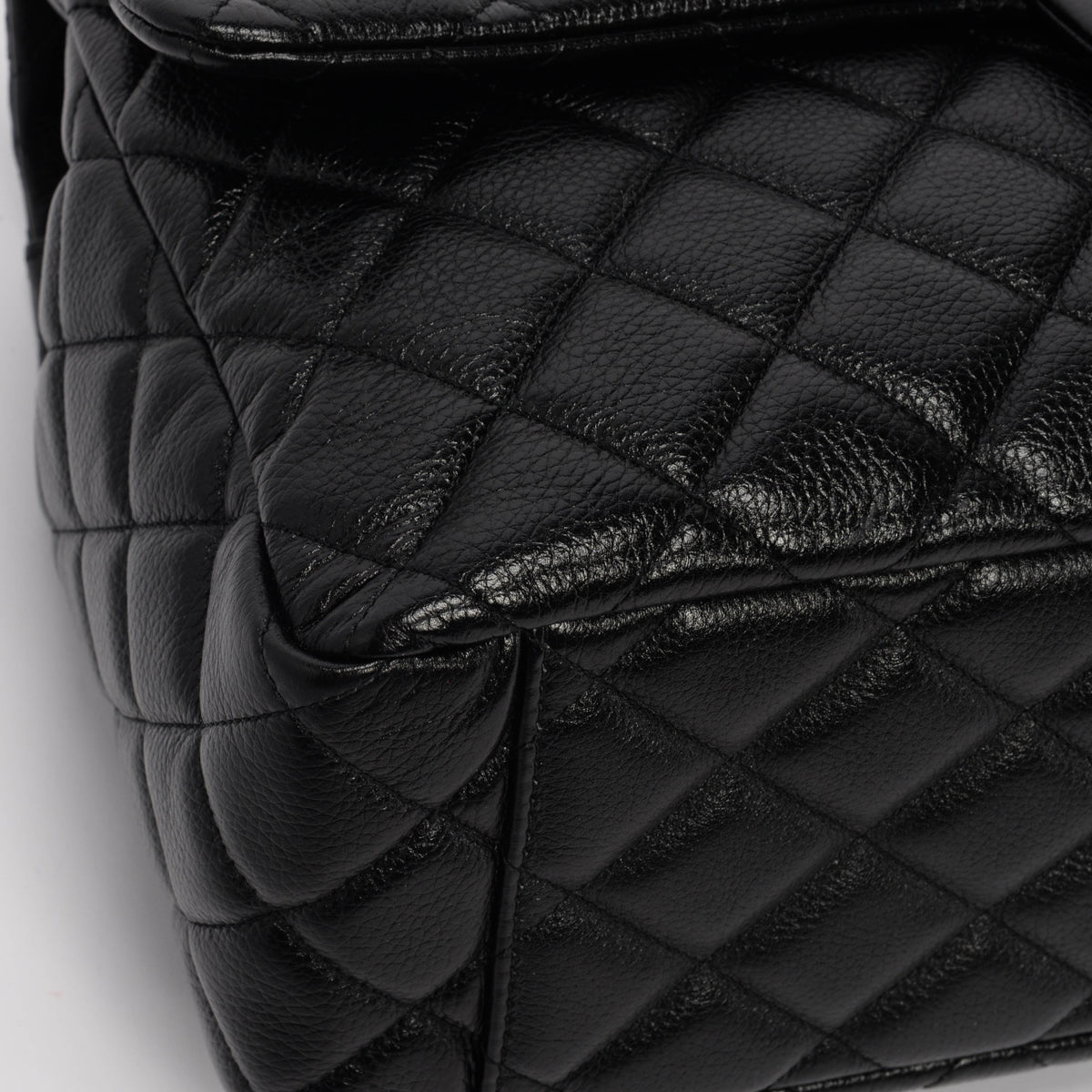 Chanel Black Quilted Caviar Small XXL Travel Flap Bag
