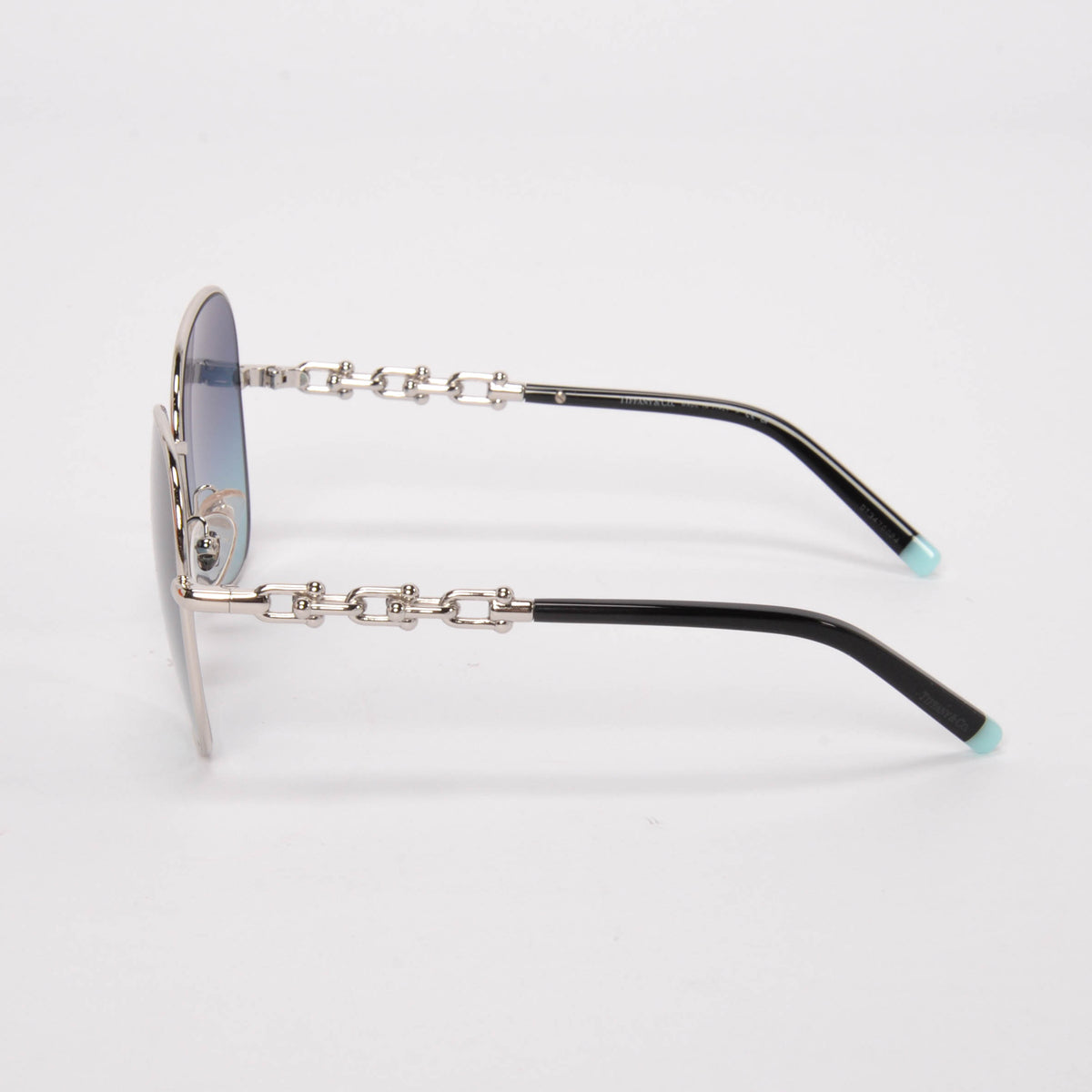 Tiffany & Co Silver & Blue Hardware Link Sunglasses