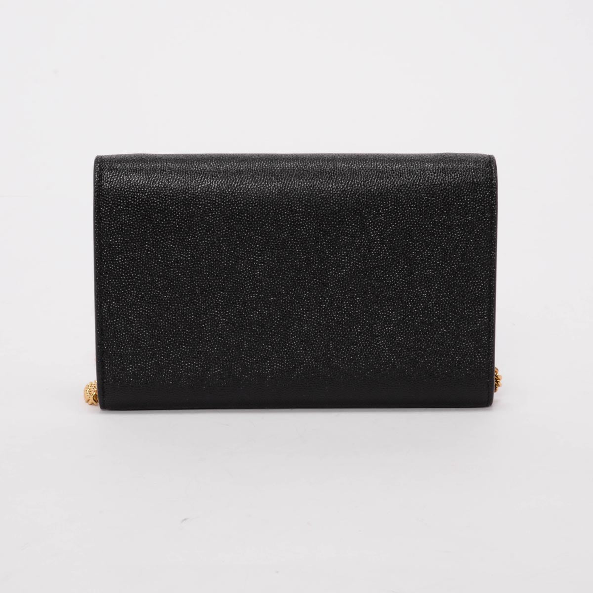 Saint Laurent Black Grain de Poudre Uptown Chain Wallet