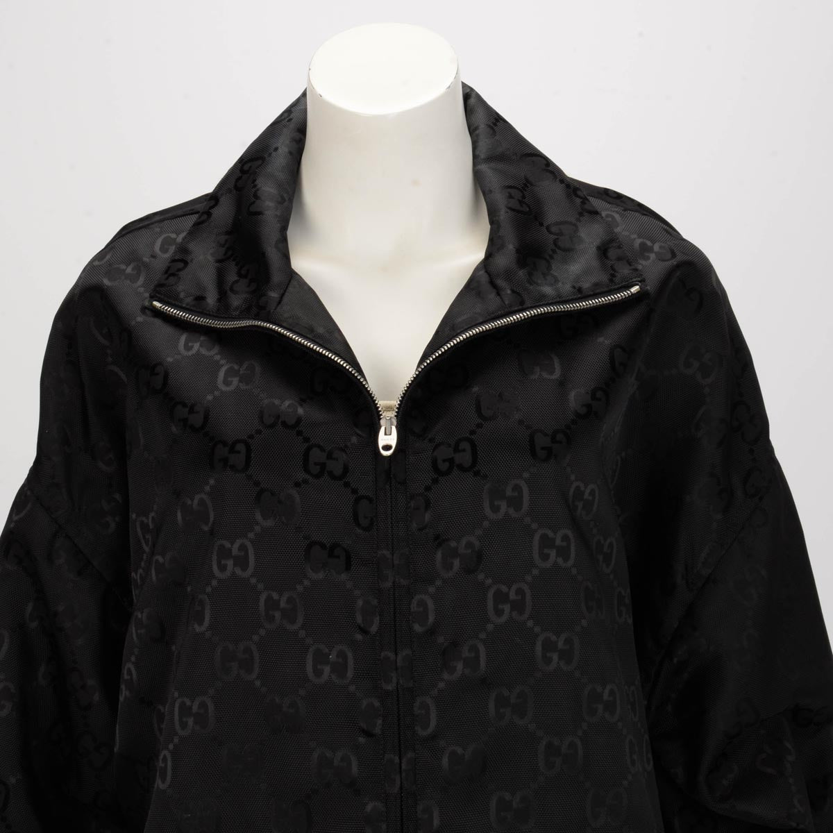Gucci Black GG Nylon Off The Grid Zip Jacket IT 48
