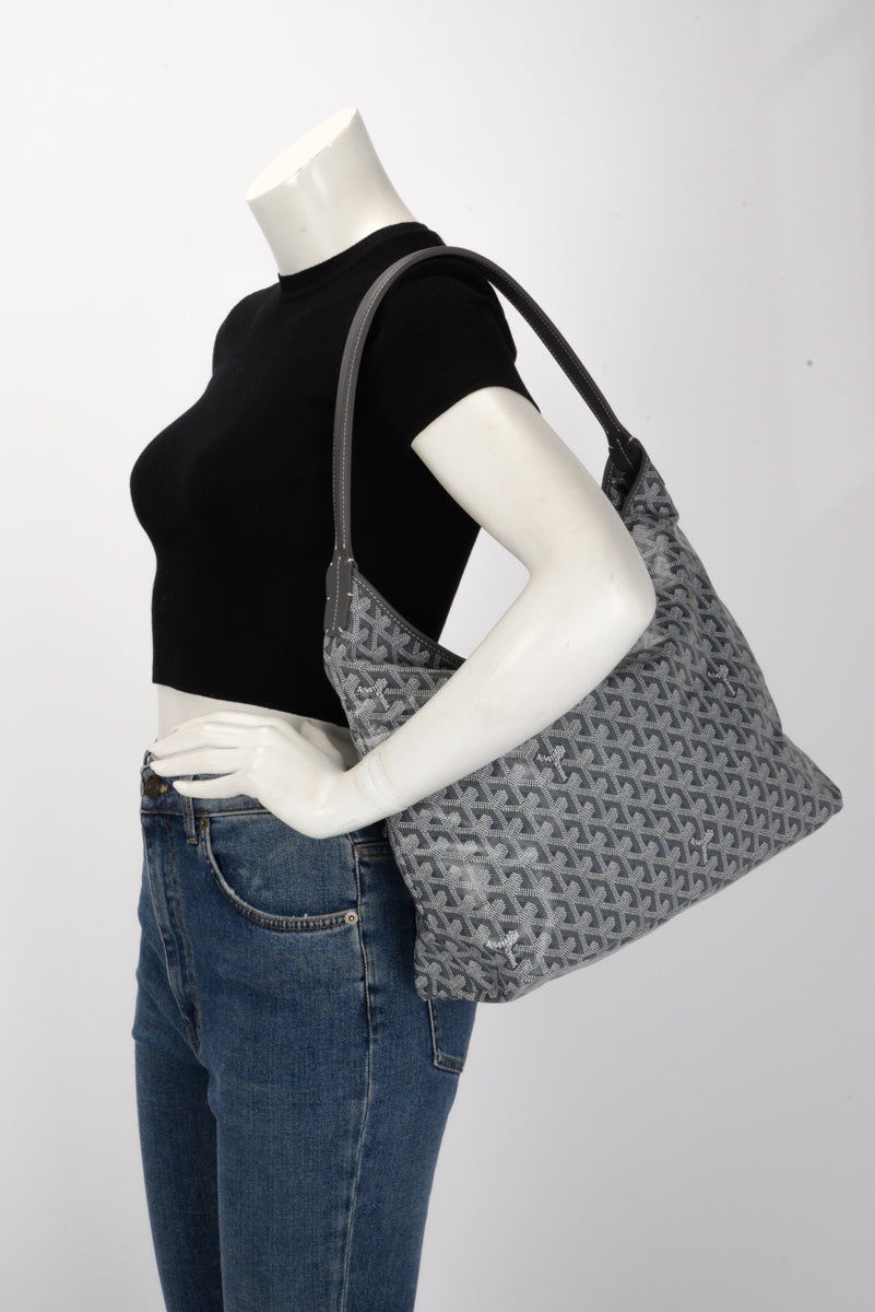 Goyard Grey Goyardine Boheme Hobo Bag