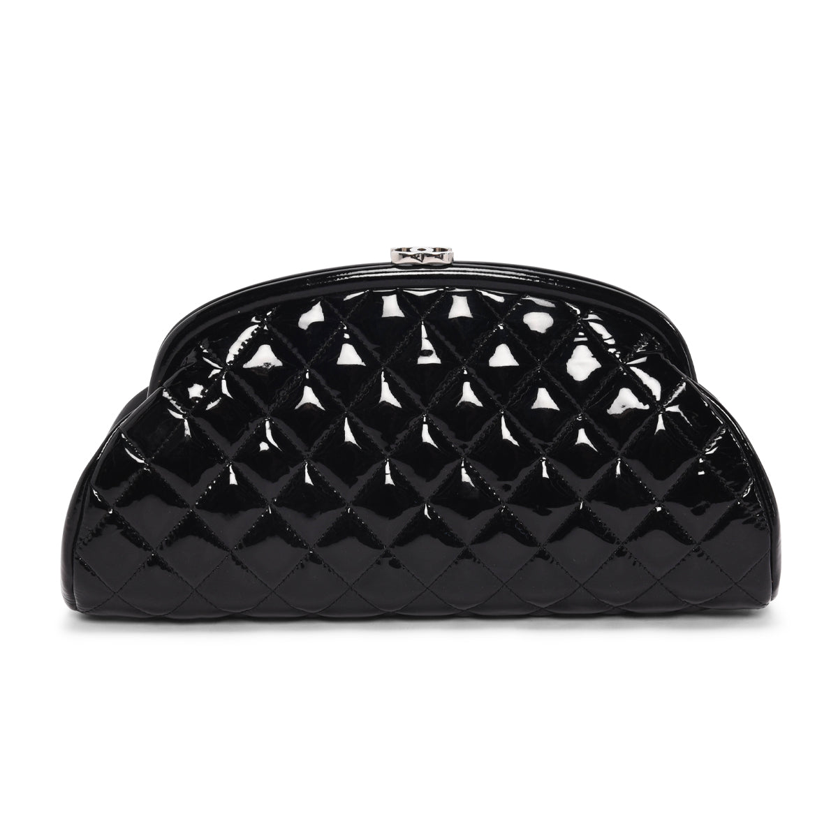 Chanel Black Quilted Patent Timeless CC Clutch