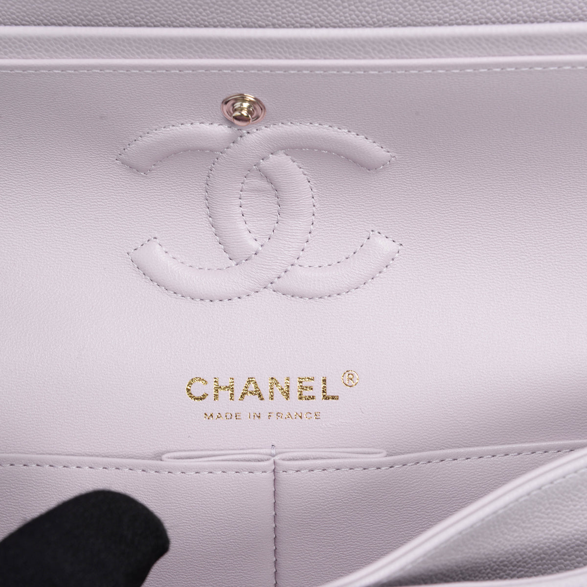 Chanel Lilac Quilted Caviar Small Classic Flap Bag