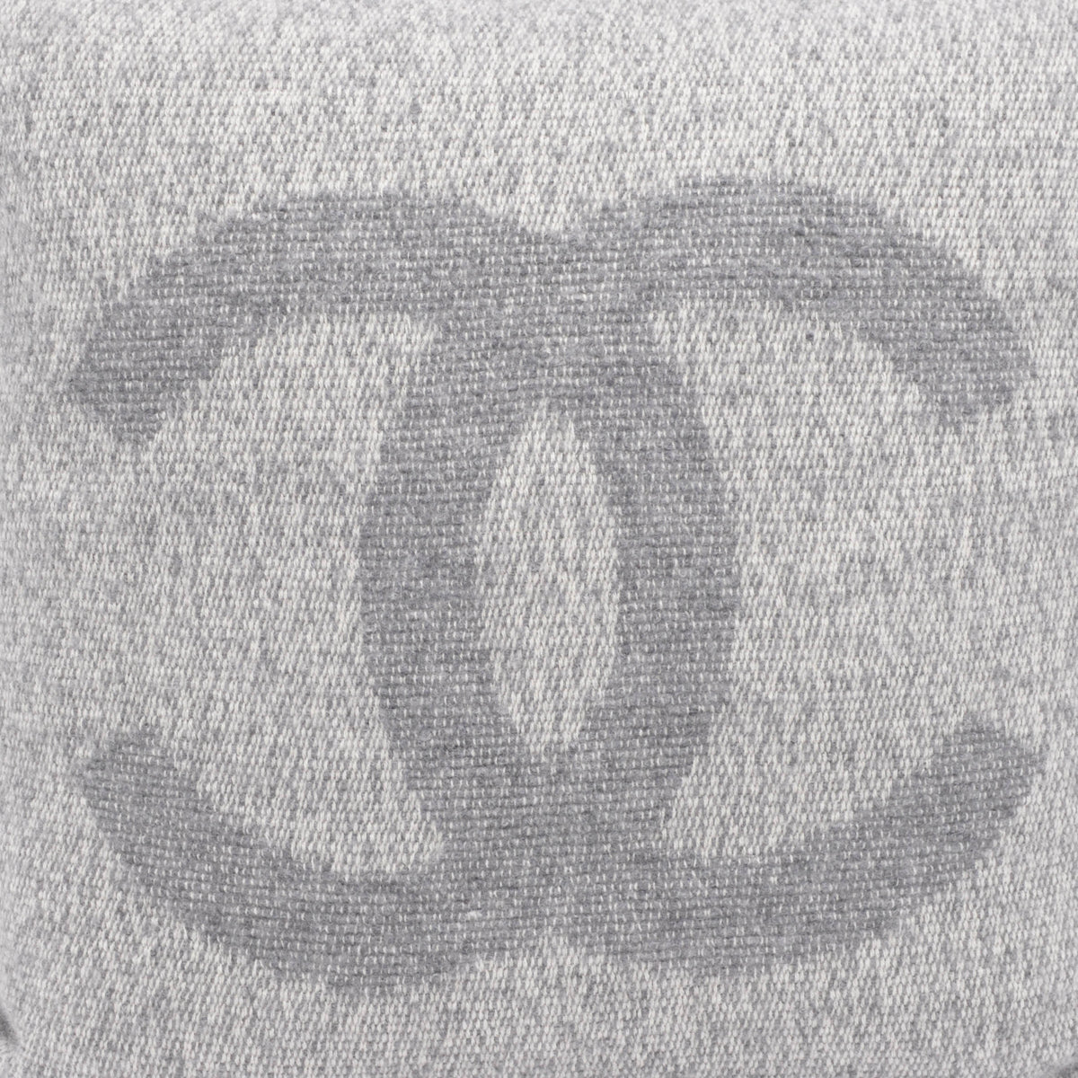 Chanel Grey Marle Knit CC Pillow