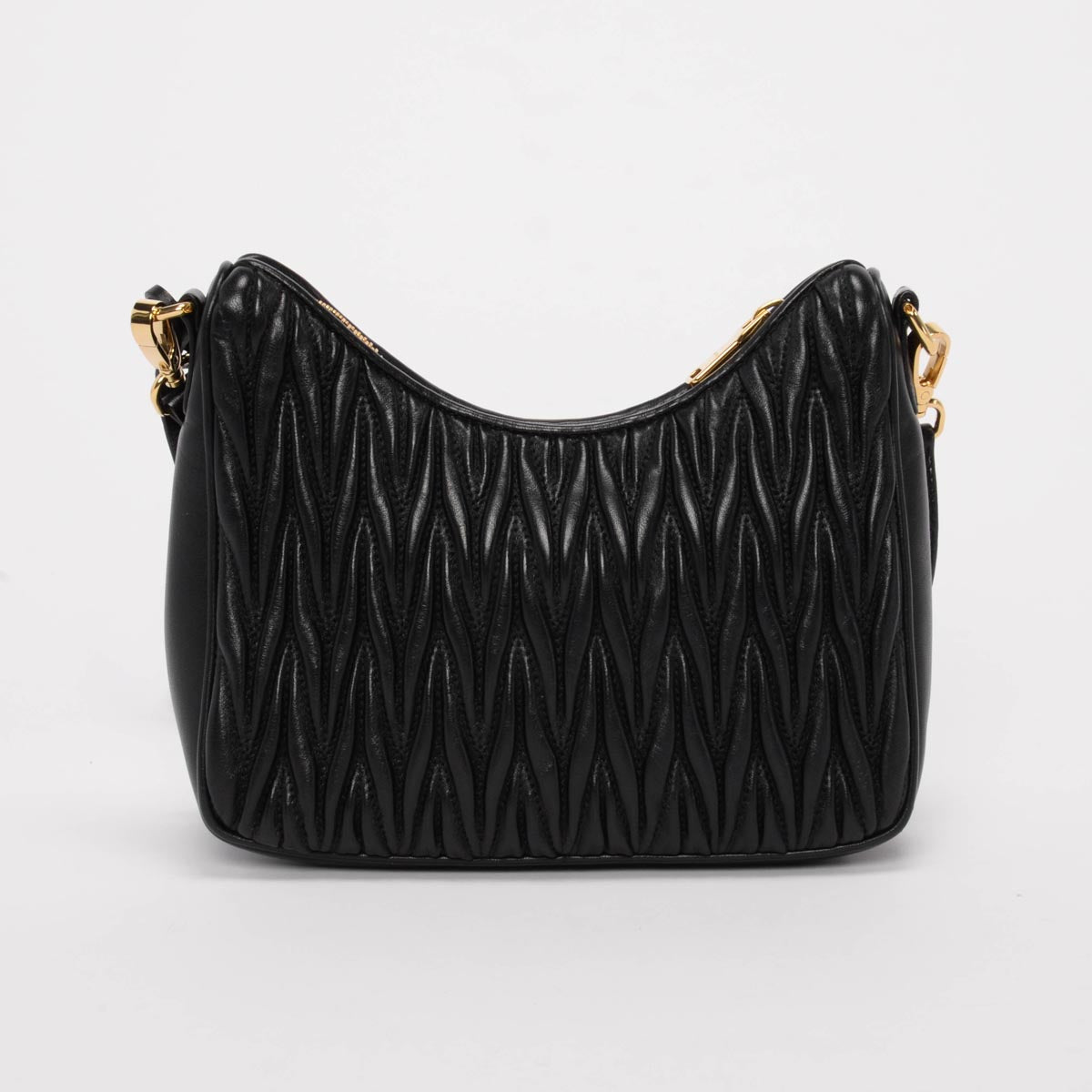 Miu Miu Black Matelasse Nappa Shoulder Bag