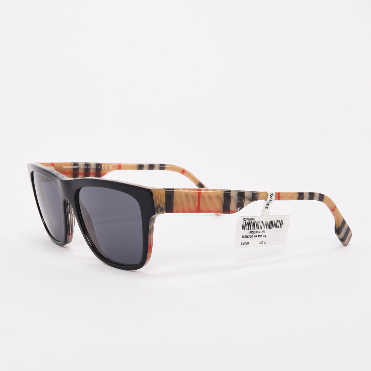 Burberry Black Check Square Sunglasses