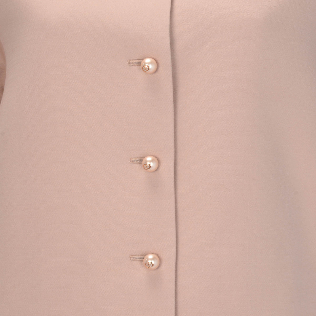 Dior Dusty Pink Wool Cropped Collarless Jacket FR 42