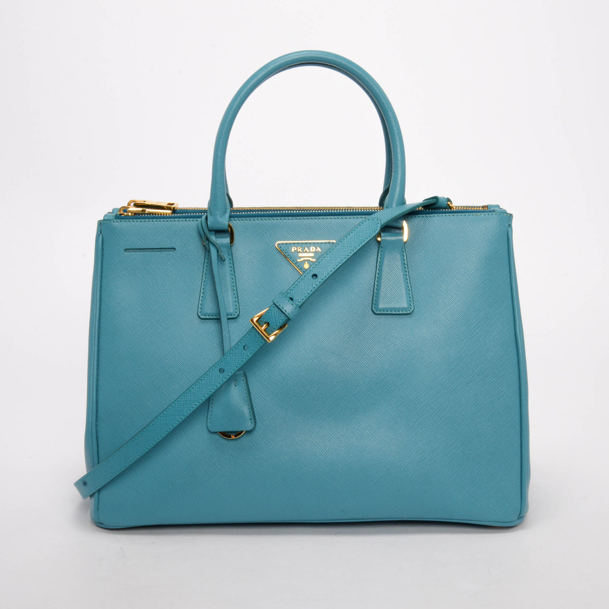 Prada Turquoise Saffiano Lux Large Galleria Tote