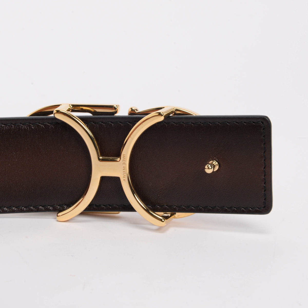 Dior Homme Black & Brown Burnished Leather Reversible Belt