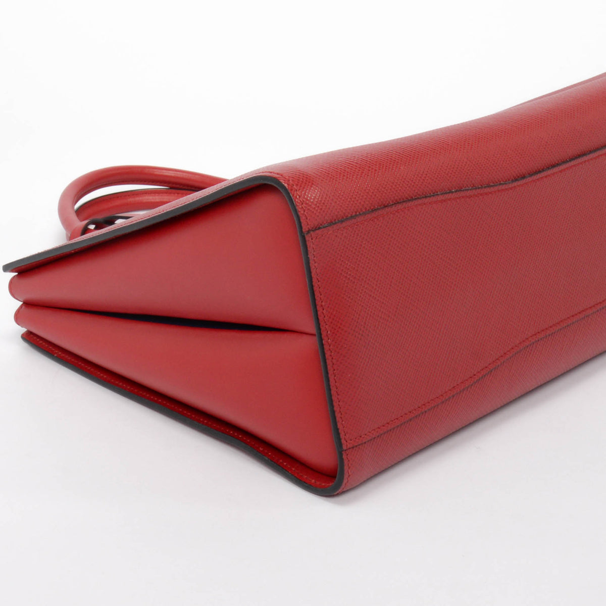 Prada Red & Navy Saffiano Cuir Bibliotheque Bag