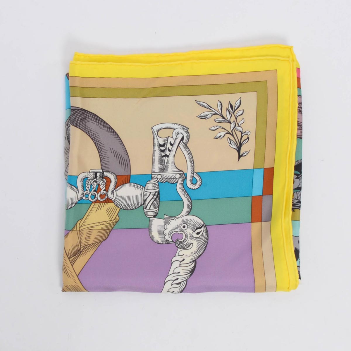 Hermes Yellow Silk Della Cavalleria Scarf