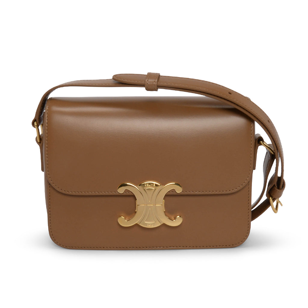 Celine Bronze Calfskin Teen Triomphe Bag