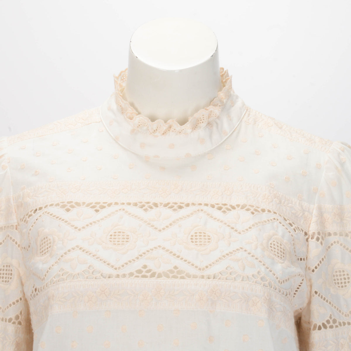 Zimmermann Ivory Cotton Floral Embroidered Blouse 3