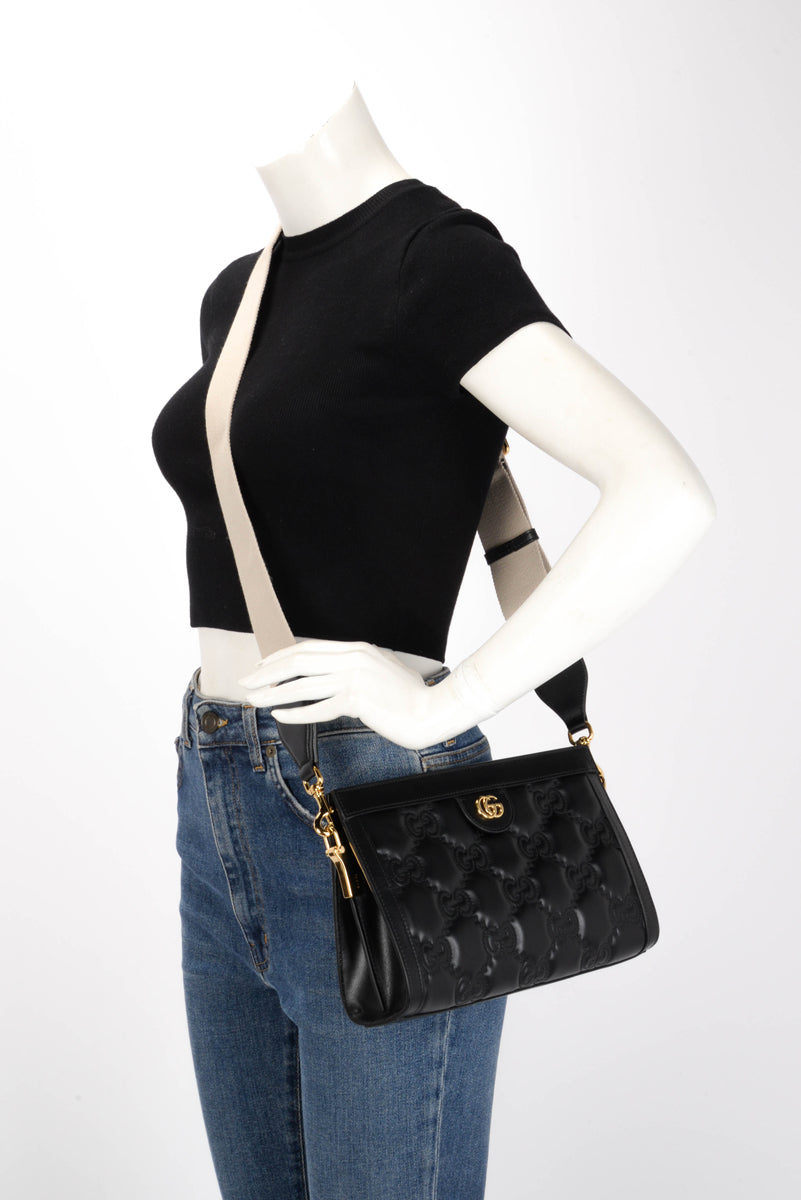 Gucci Black GG Matelasse Small Shoulder Bag