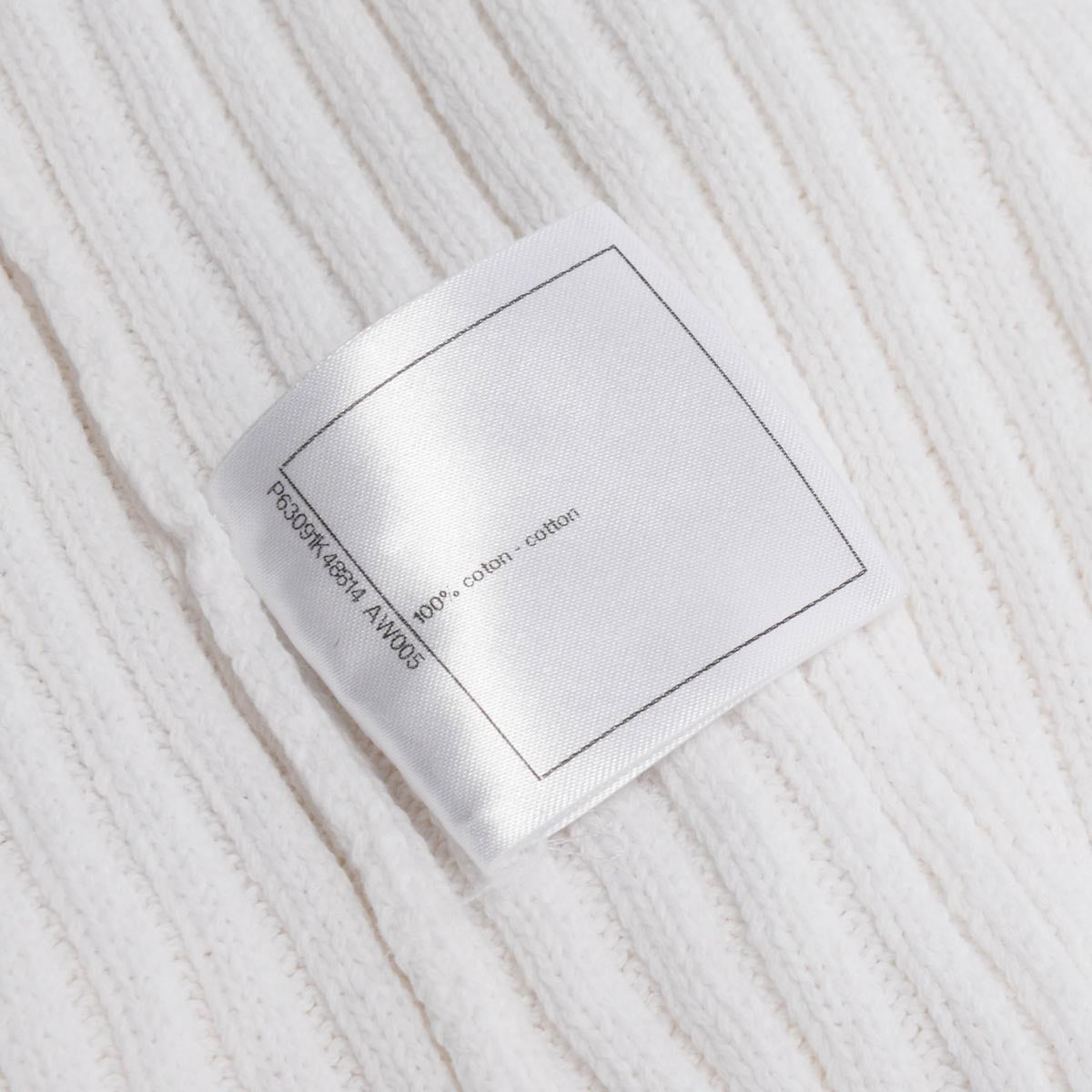 Chanel White Ribbed Cotton CC Long Cardigan FR 50