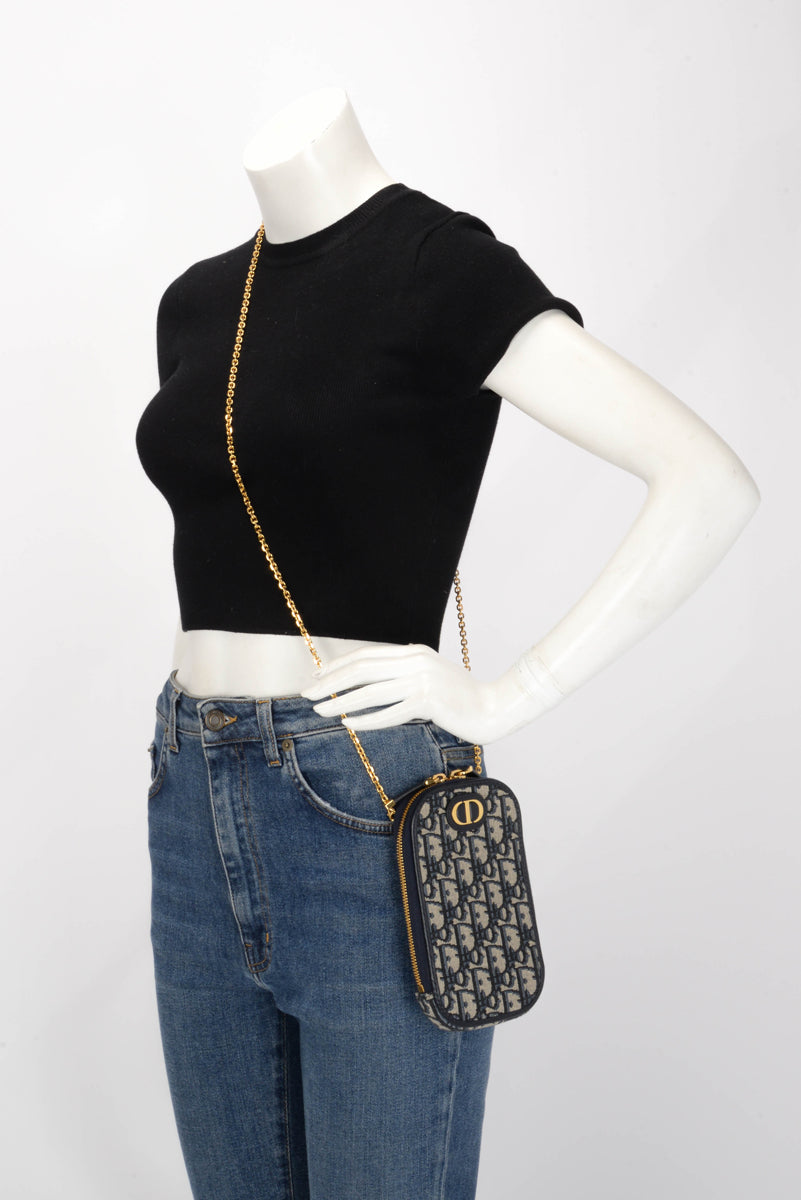 Dior Blue Oblique Jacquard 30 Montaigne Call'in Dior Phone Holder