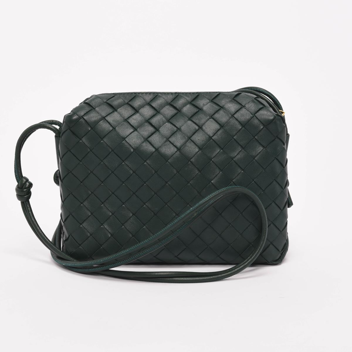 Bottega Veneta Forest Green Intrecciato Small Loop Camera Bag