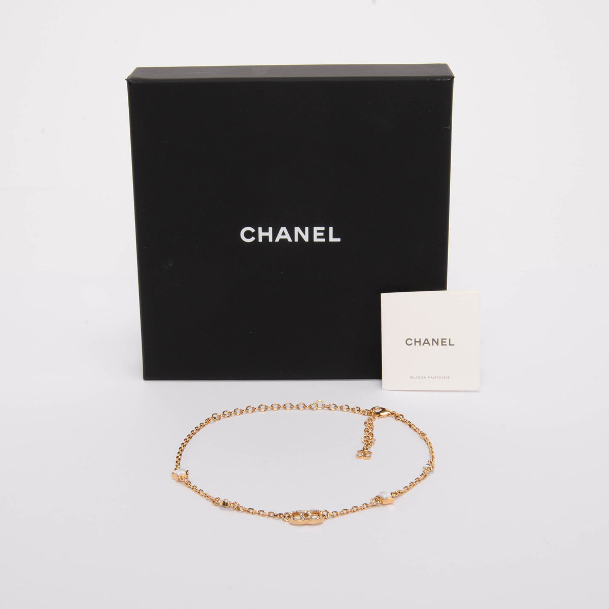 Chanel Gold Crystal CC Star Choker Necklace