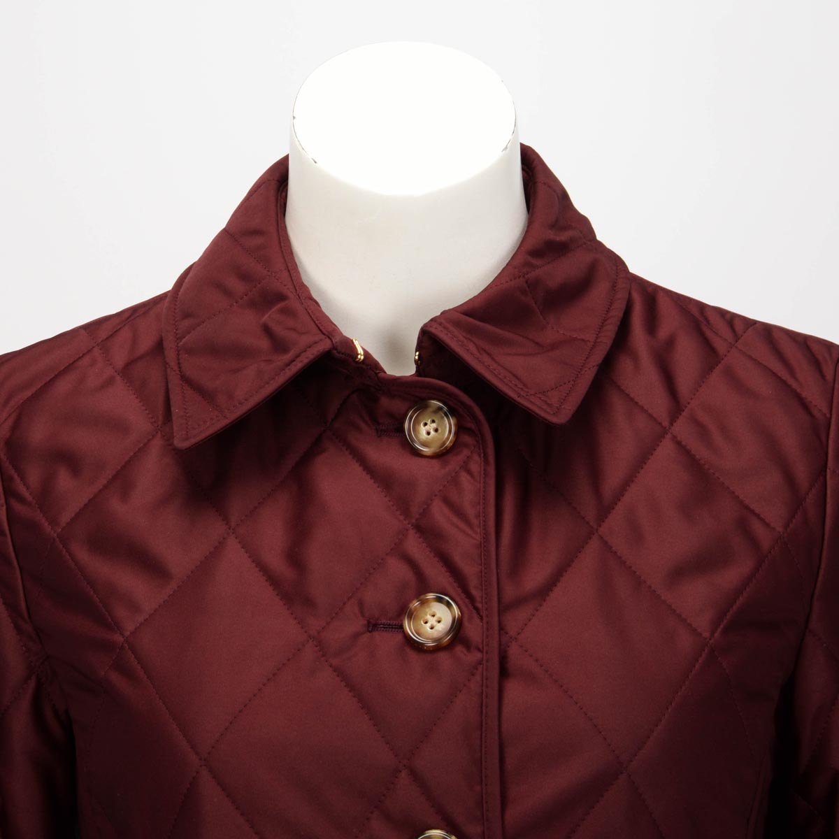 Burberry Burgundy Nylon Quilted Jacket