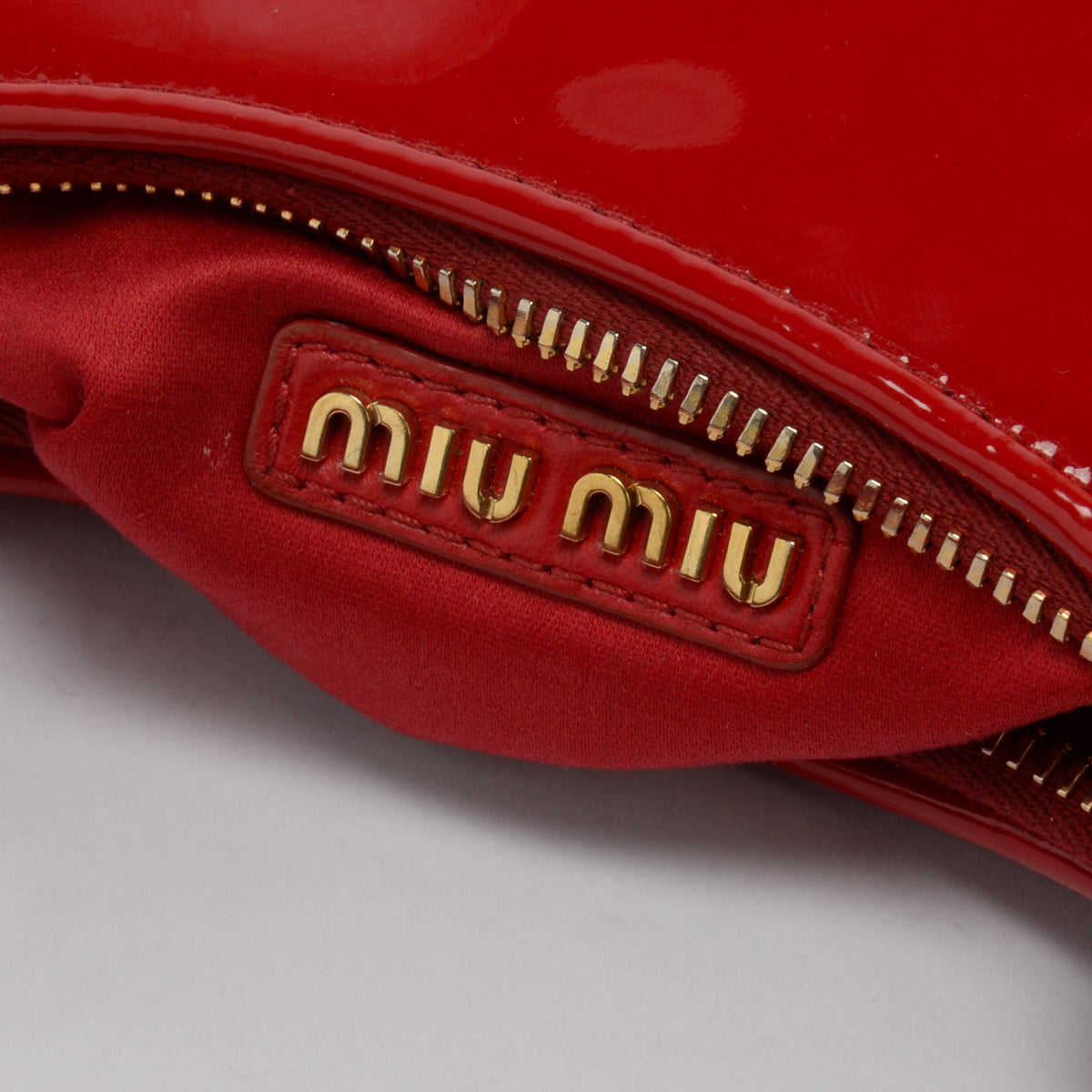 Miu Miu Red Patent Mini Hobo Bag