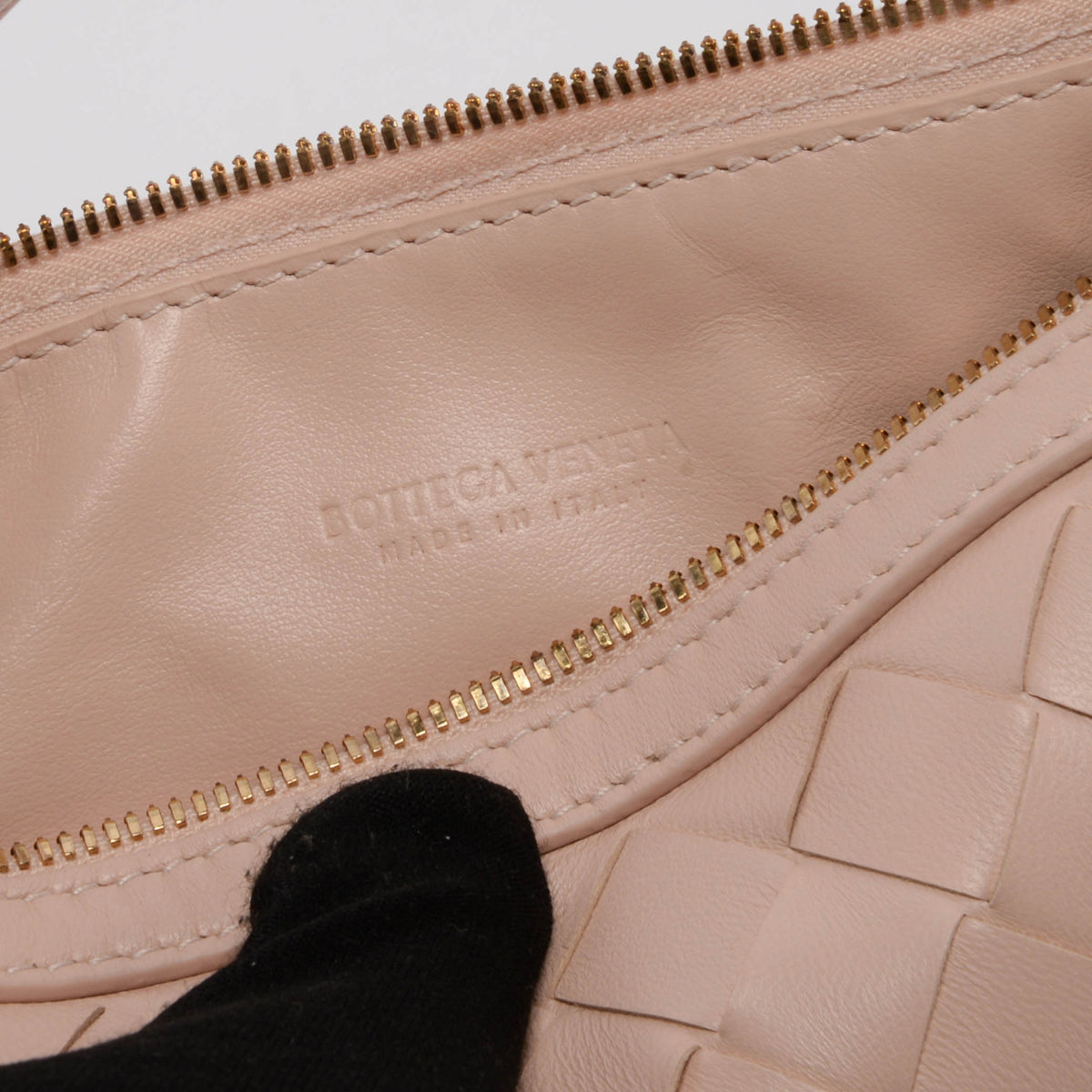Bottega Veneta Light Pink Intrecciato Lambskin Mini Sunrise Bag