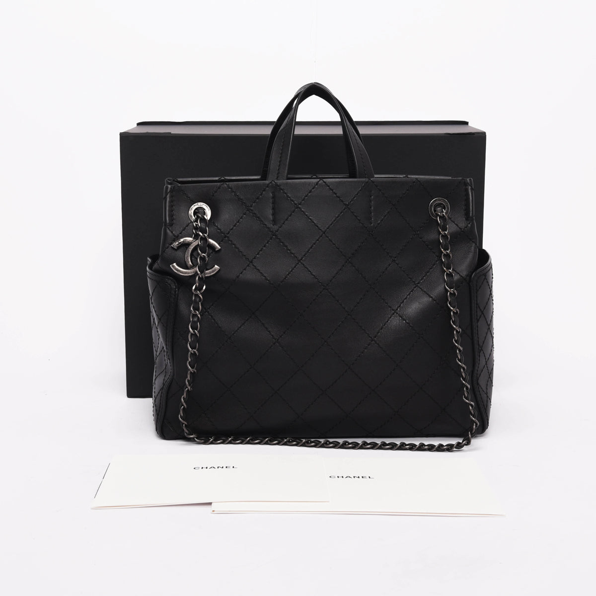 Chanel Black Quilted Calfskin CC Pocket Tote