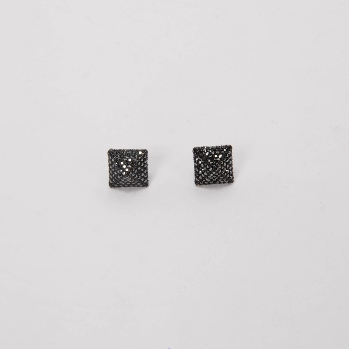 Valentino Black Crystal One Stud Earrings