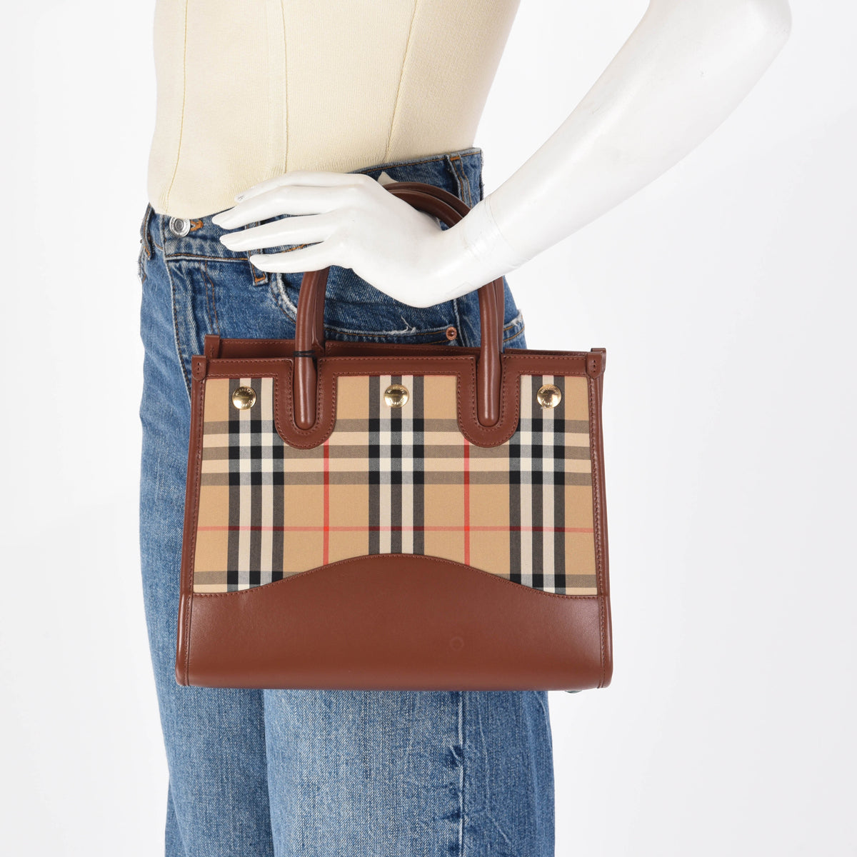 Burberry Tan Vintage Check Baby Title Tote