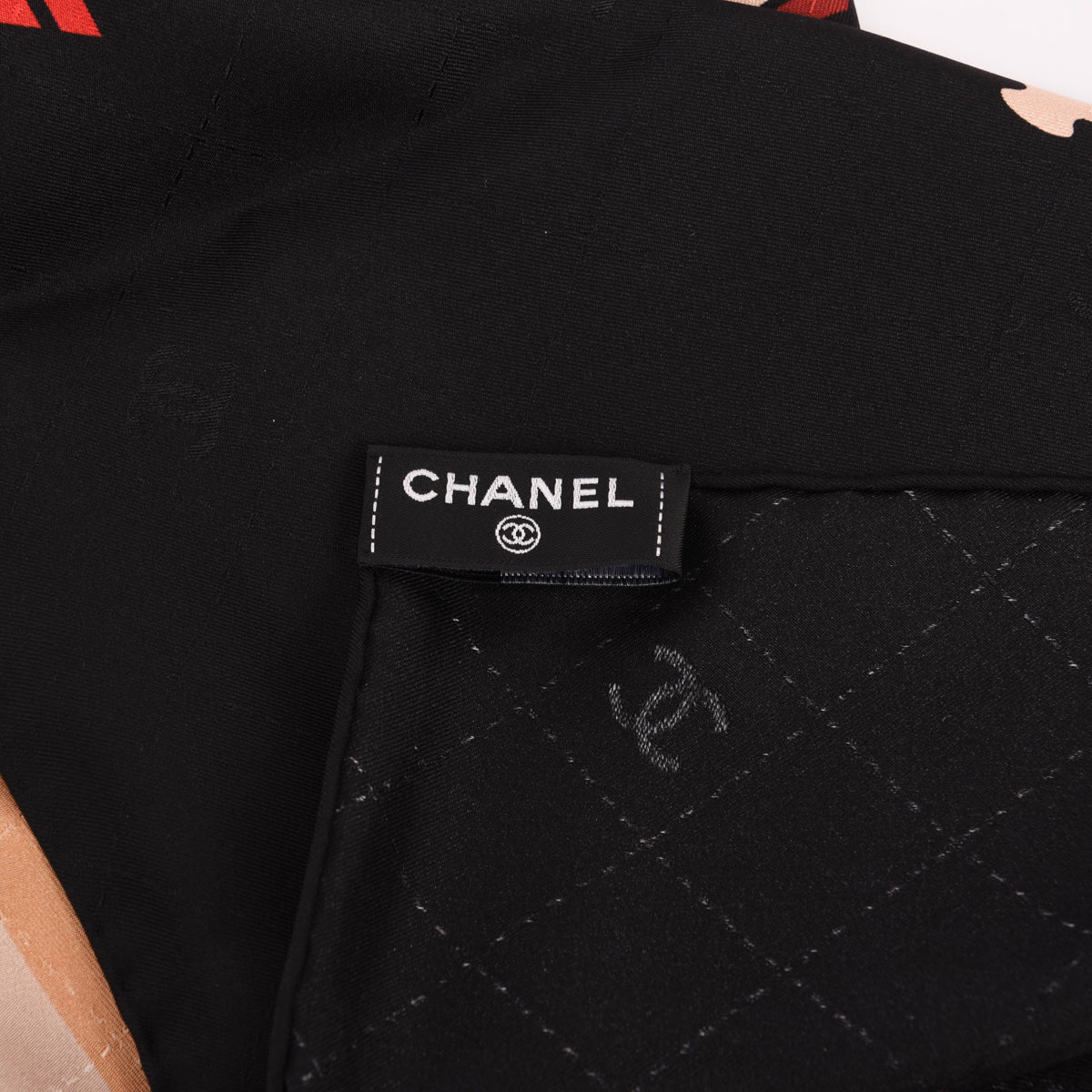 Chanel Black Printed Silk Parisian Apartment Scarf