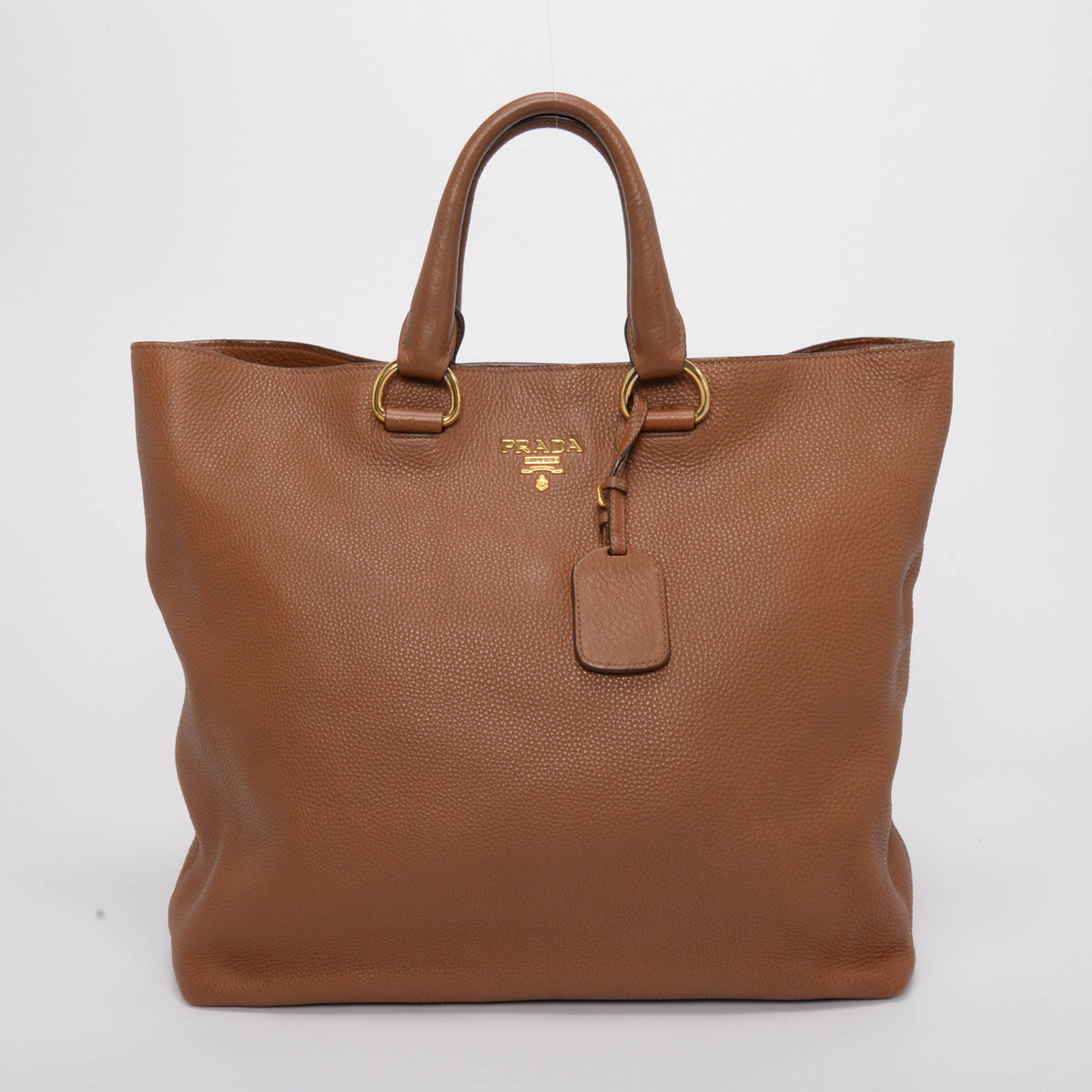 Prada Cannella Vitello Daino Large Shopping Tote