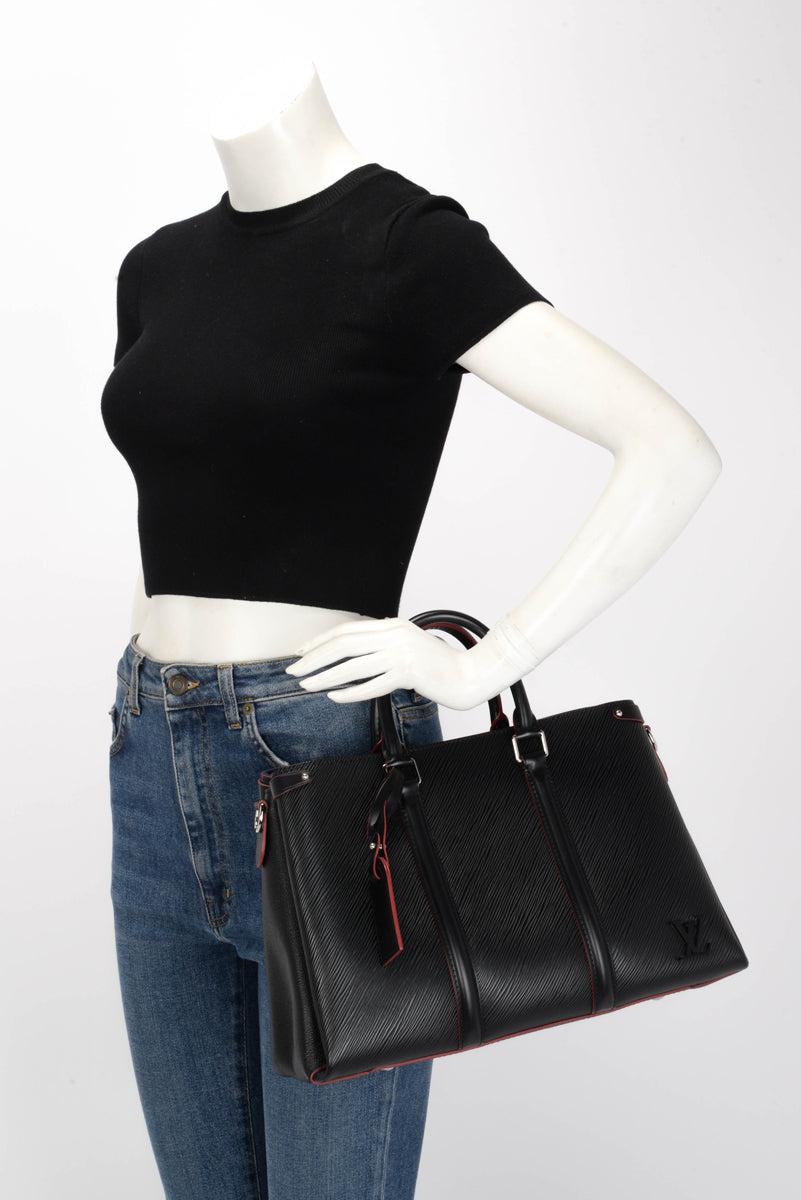 Louis Vuitton Black Epi Leather Soufflot NM MM