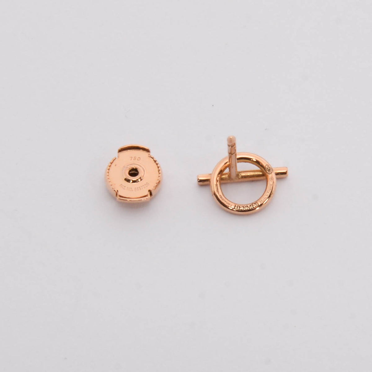 Hermes 18k Rose Gold Echappee Small Model Earrings