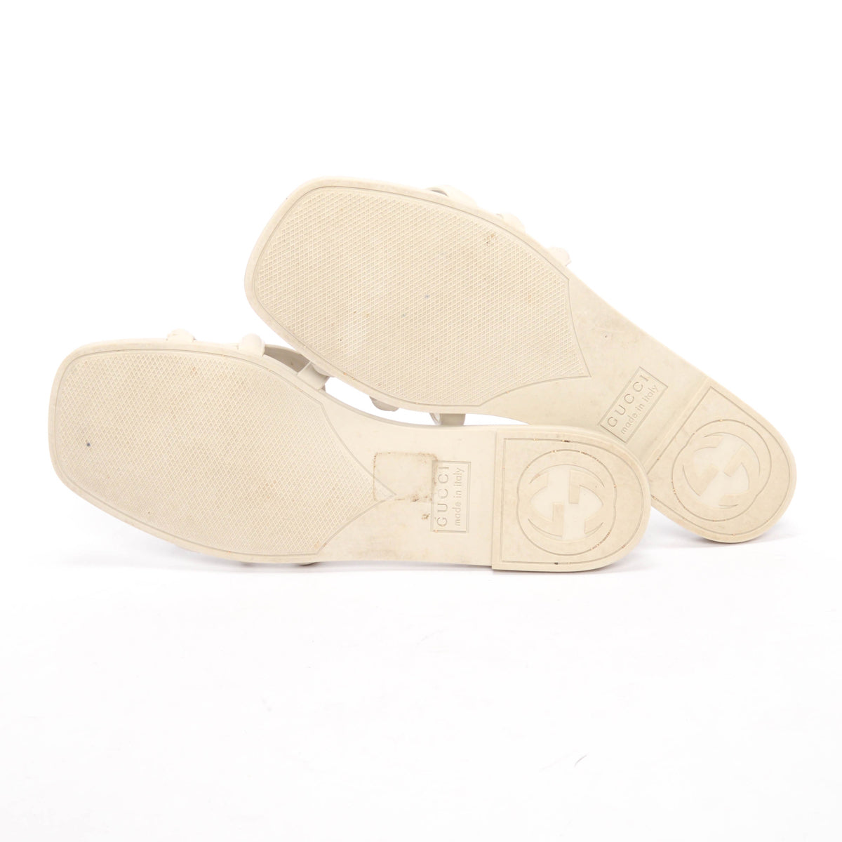 Gucci Stone Rubber GG Slides Sandals 36