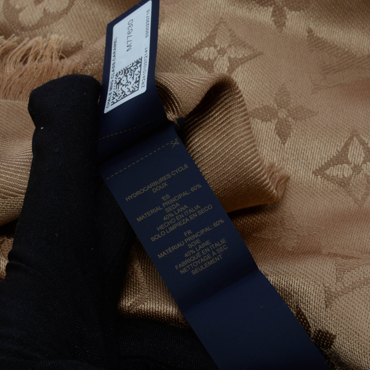 Louis Vuitton Caramel Wool & Silk Monogram Classic Shawl