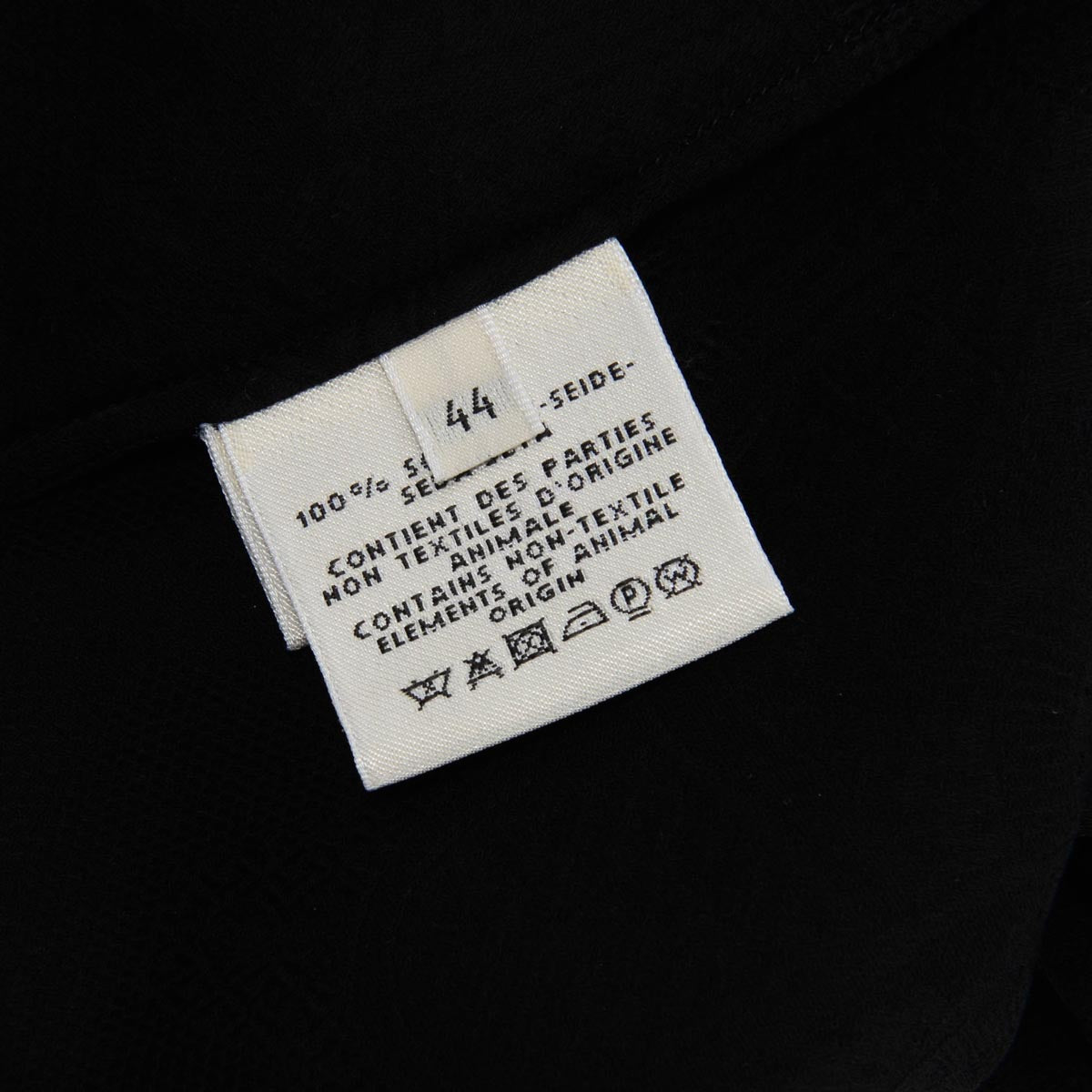 Hermes Black Silk Eperon D'Or Neck Wrap Blouse FR 44