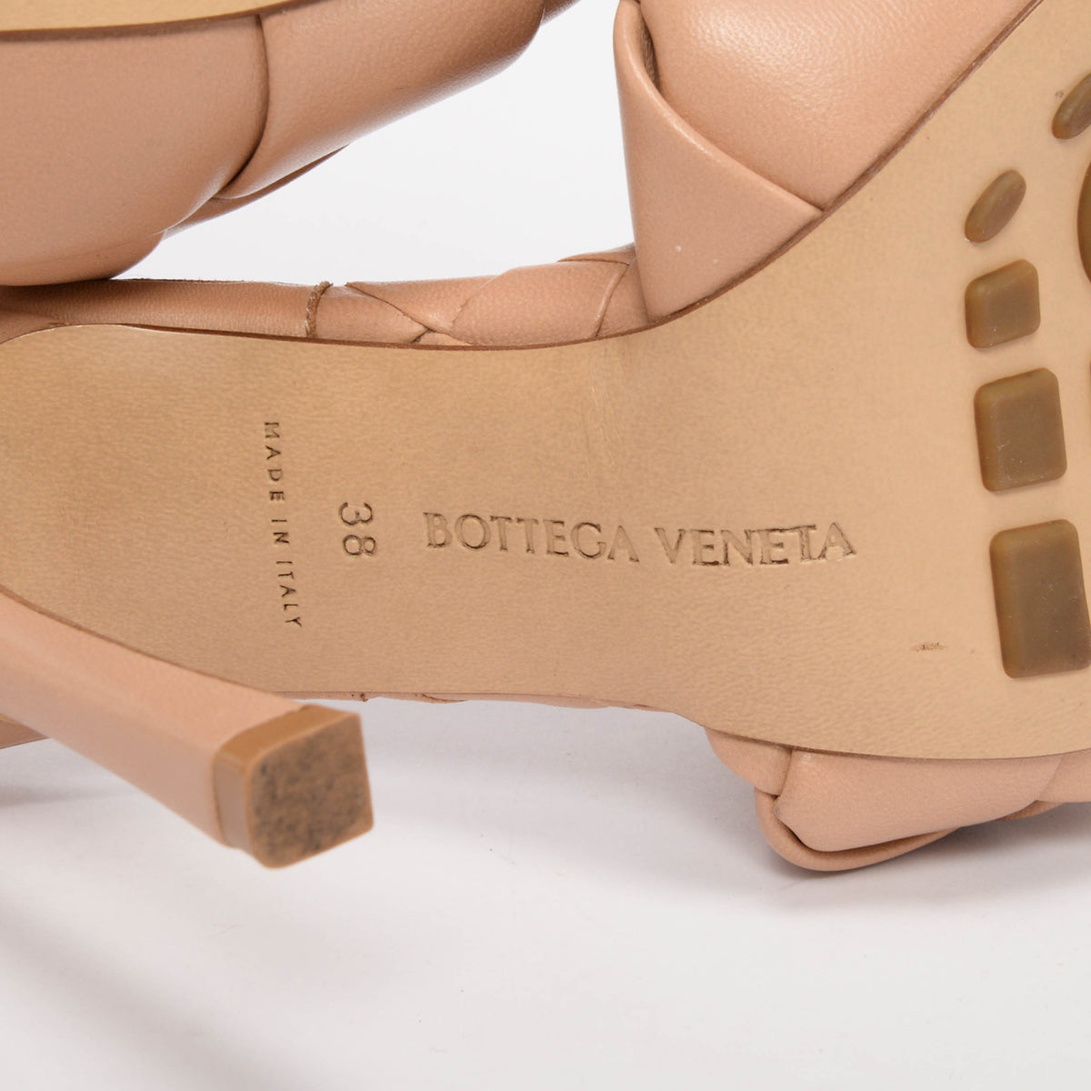 Bottega Veneta Cipria Nappa Intrecciato Lido Sandals 38