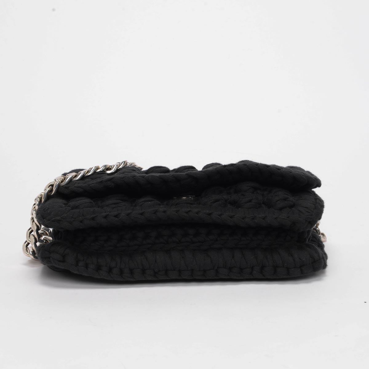 Bottega Veneta Black Crochet Chain Shoulder Bag