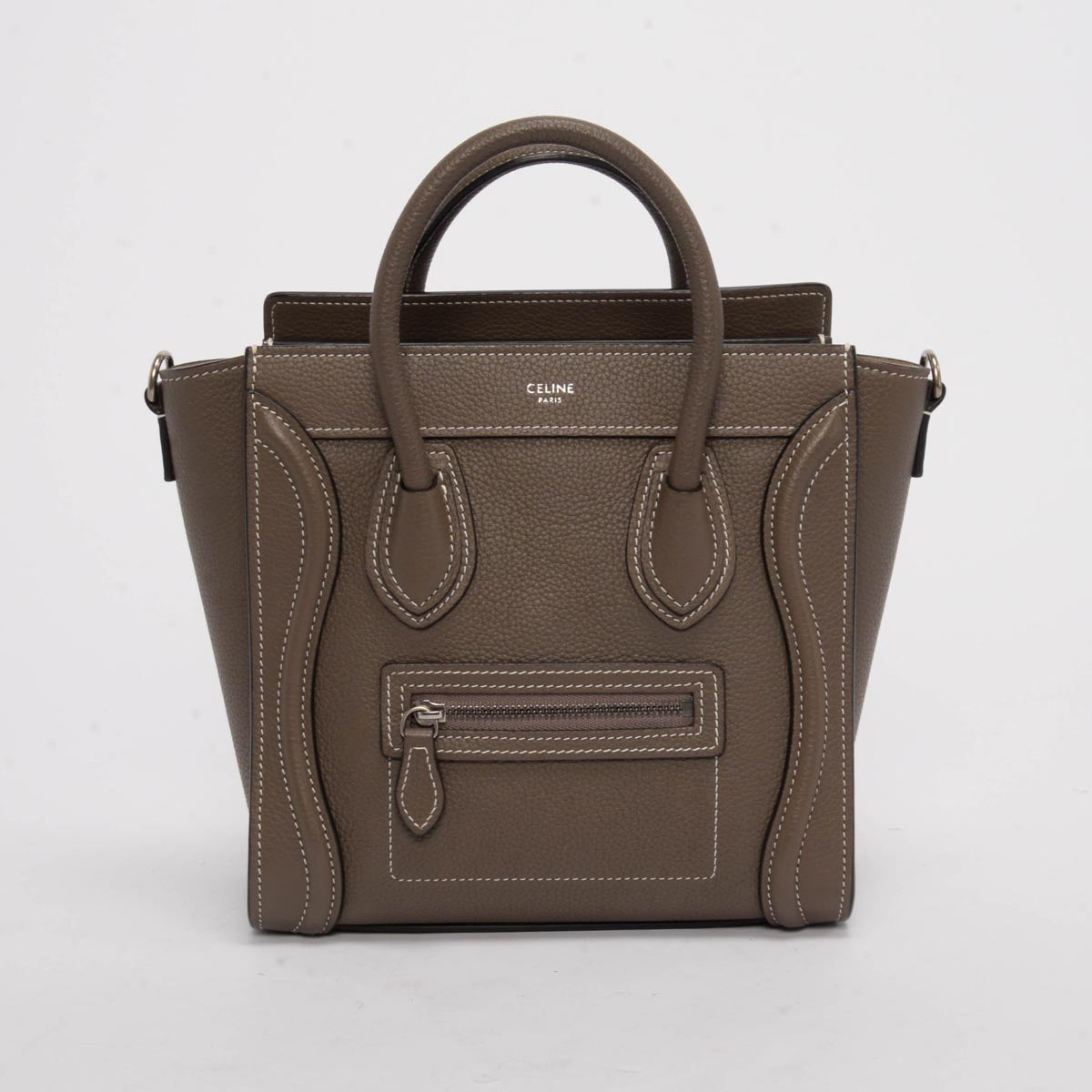 Celine Souris Drummed Calfskin Micro Luggage Tote