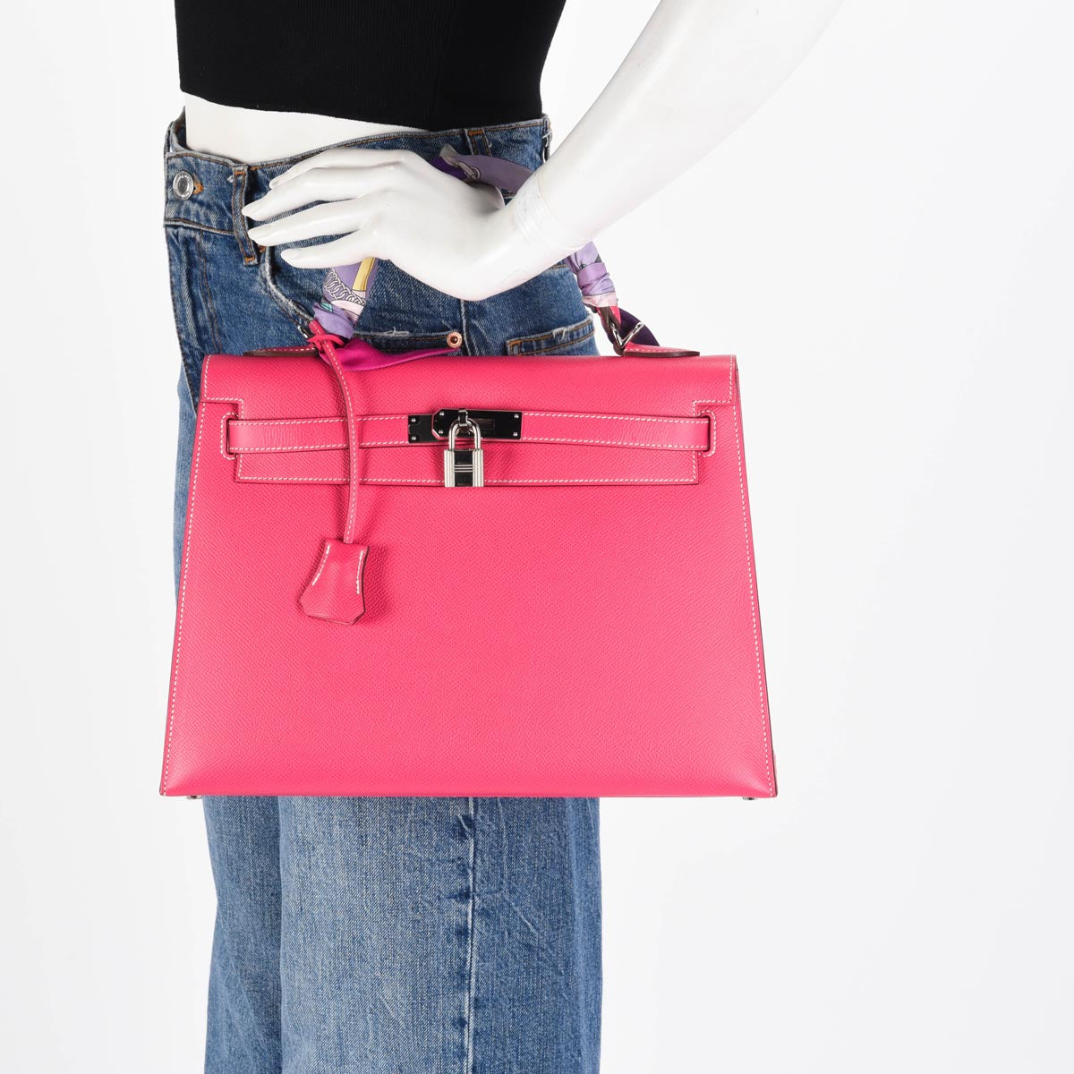 Hermes Rose Tyrien Epsom Sellier Kelly 32 PHW