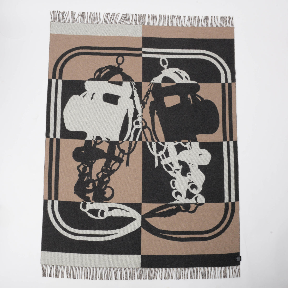 Hermes Brown Cashmere Brides de Gala Blanket