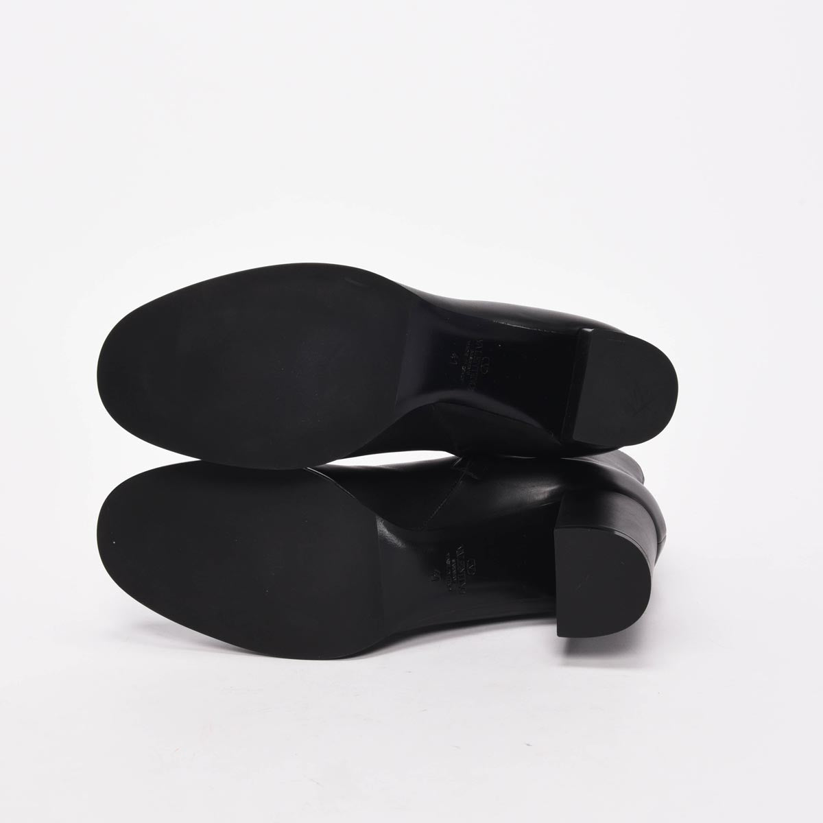 Valentino Black Calfskin V-Logo Ankle Boots 41