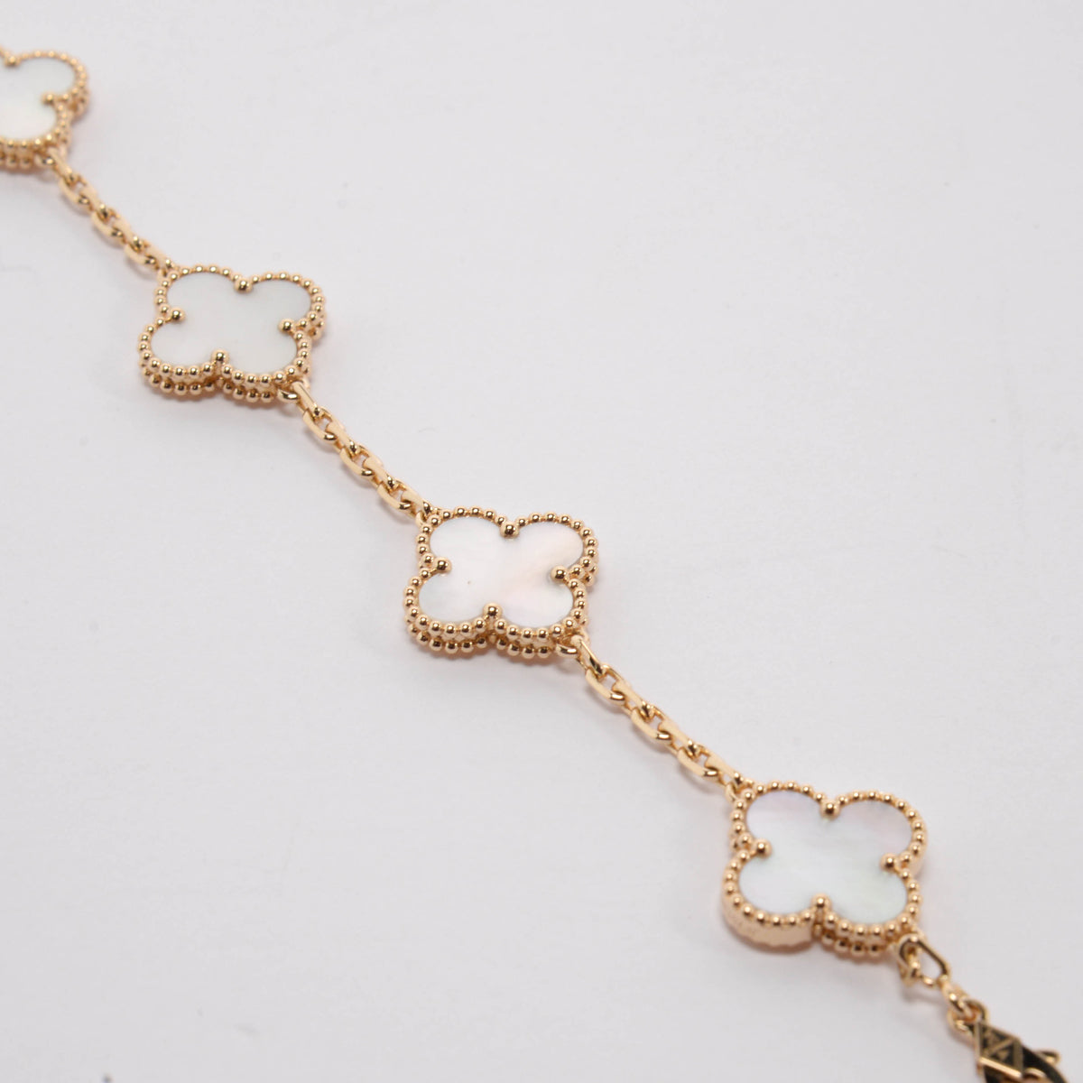 Van Cleef & Arpels Yellow Gold & Mother of Pearl Vintage Alhambra Bracelet